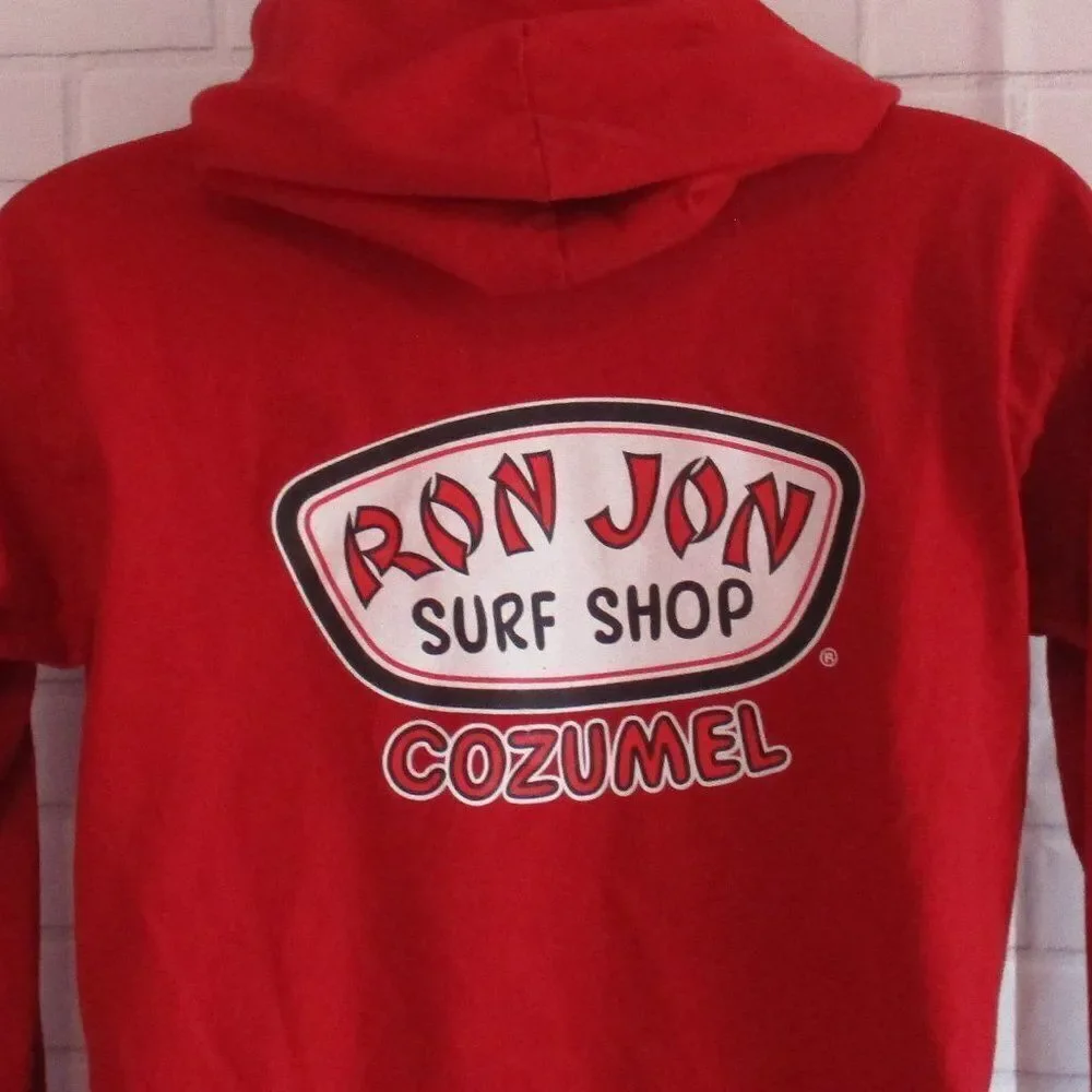 Ron Jon Surf Shop Cozumel Pullover Hoodie YOUTH Large Red